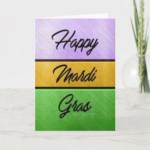 Tarjeta Tema audaz de Mardi Gras de SlipperyJoe's púrpura 