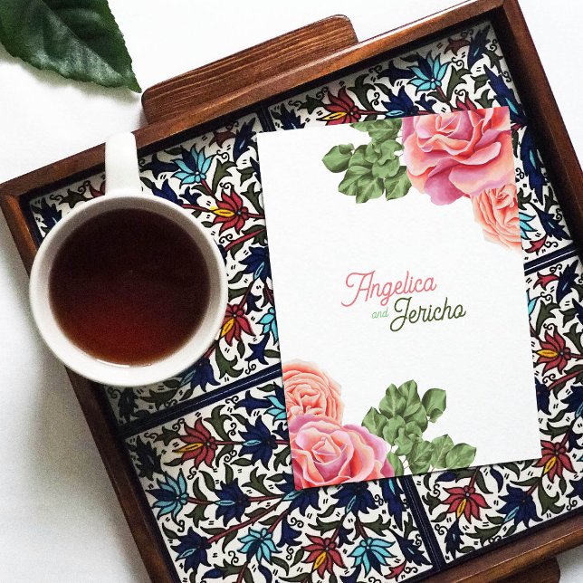 Tarjeta Tema Boda Rosa Rosa Rosa (Subido por el creador)