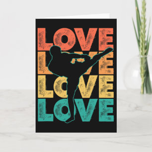 Tarjeta Tema de diseño gráfico de amor retro Muay Thai Kic