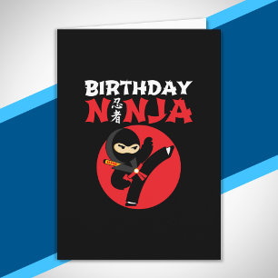 Tarjeta Tema de fiesta de cumpleaños de Ninja - Diseño de