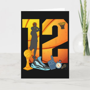 Tarjeta tema de fiesta de cumpleaños número 12 para niños