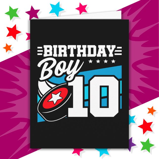 Tarjeta Tema de Fiesta de hockey de 10 años 10 niño de cum (Subido por el creador)