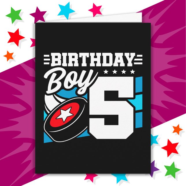 Tarjeta Tema de Fiesta de hockey de 5 años niño de 5 años (Subido por el creador)
