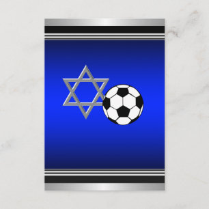Tarjeta Tema de fútbol Bar Mitzvah de la Marina Real Azul