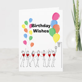 Tarjeta Tema de globos Feliz cumpleaños de Netball