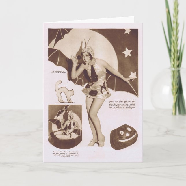 Tarjeta Tema de Halloween de Nancy Carroll 1929 (Anverso)