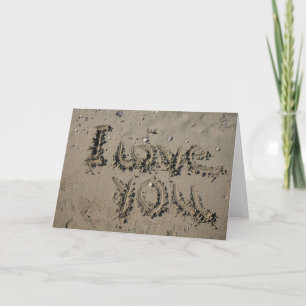 Tarjeta Tema De La Boda De Playa Que Te Amo Escrito En Are