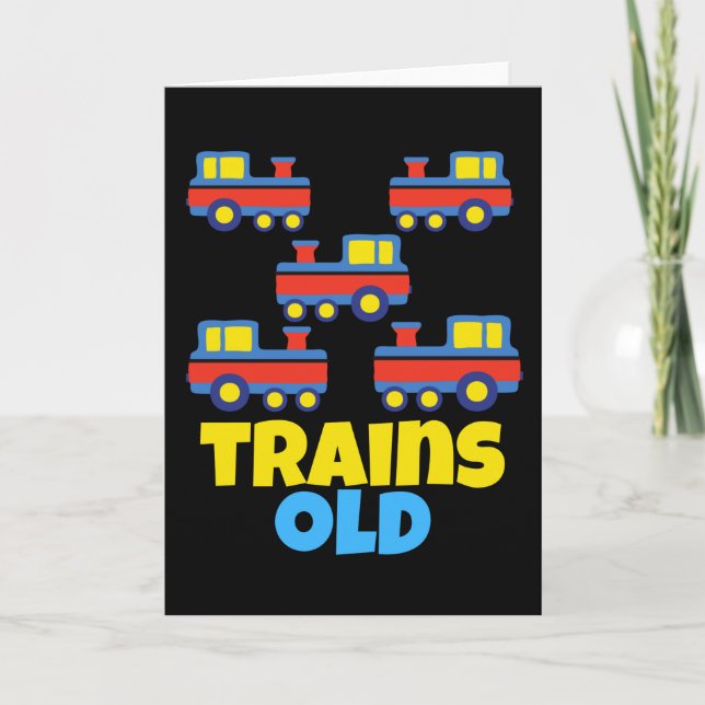 Tarjeta Tema de la fiesta de cumpleaños del tren de 5 años (Anverso)
