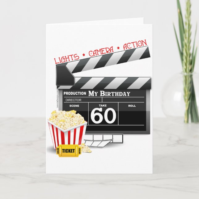 Tarjeta Tema de la película de cumpleaños número 60 (Anverso)