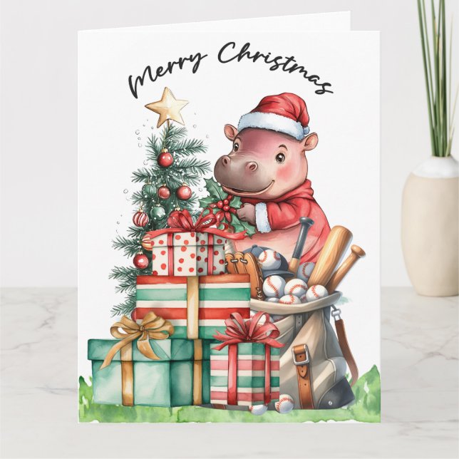 Tarjeta Tema de los Navidades de béisbol (Anverso)