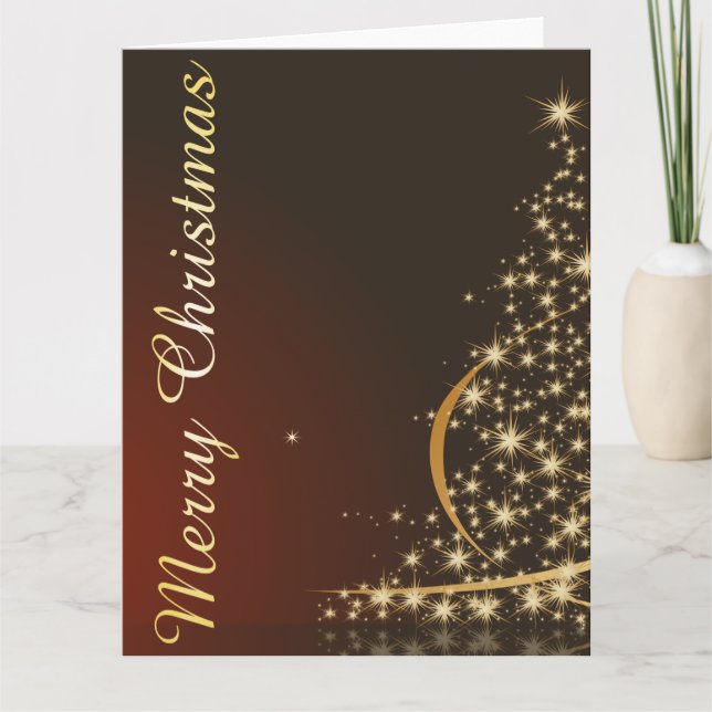 Tarjeta Tema de los Navidades rojos con el árbol de Navida (Anverso)