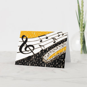 Tarjeta tema de música dorada