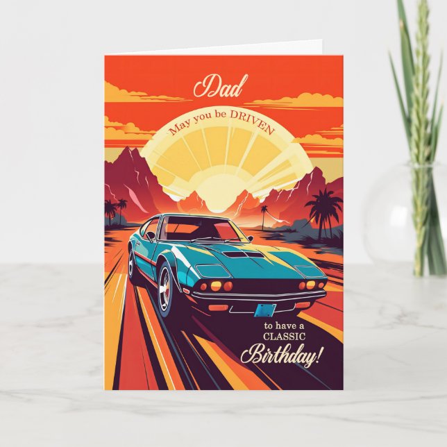 Tarjeta Tema de natalidad del año 70 de la Retro de Autos  (Anverso)