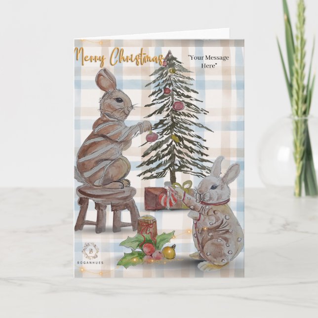 Tarjeta Tema de Navidad Boganhues Imprimir (Anverso)