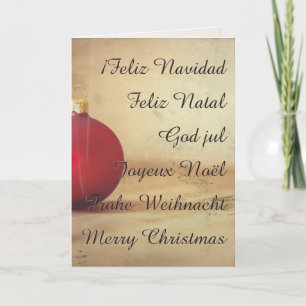 Tarjeta tema de Navidad con bola de Navidad