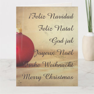 Tarjeta tema de Navidad con bola de Navidad