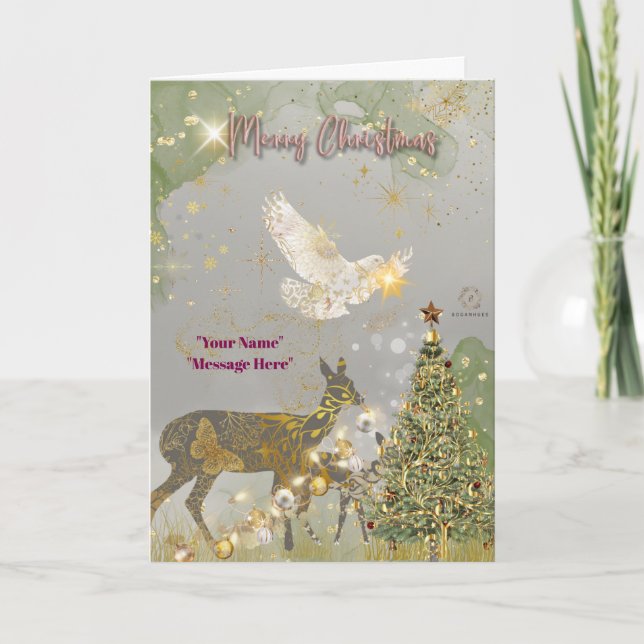 Tarjeta Tema de Navidad de lujo con estampado Boganhues (Anverso)
