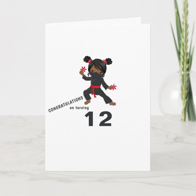 Tarjeta Tema de Ninja Saludo de cumpleaños (Anverso)
