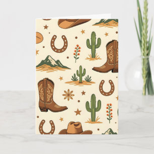 Tarjeta Tema de país occidental con cactus