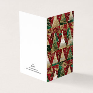 Tarjeta Tema de vacaciones Multi Árbol Vitral Mosaico 