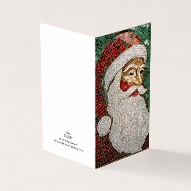 Tarjeta Tema de vacaciones Navidad Santa Claus Mosaico (Exterior)