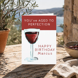 Tarjeta Tema de Vino Tinto Envejecido a la Perfección Nomb