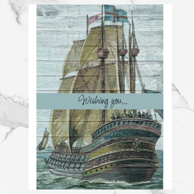 Tarjeta Tema de Vintage Ship Ilustracion (Subido por el creador)