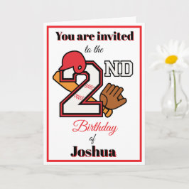 Tarjeta Tema del béisbol Feliz 2º cumpleaños deportivo