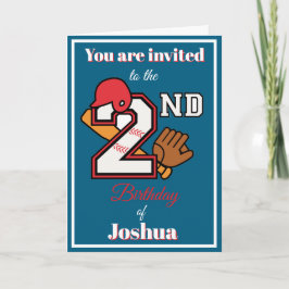 Tarjeta Tema del béisbol Feliz 2º cumpleaños deportivo