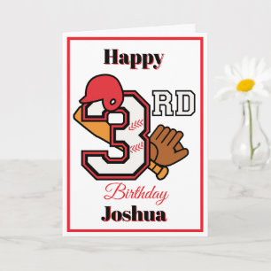 Tarjeta Tema del béisbol Feliz 3° aniversario deportivo