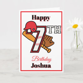 Tarjeta Tema del béisbol Feliz 7° aniversario deportivo