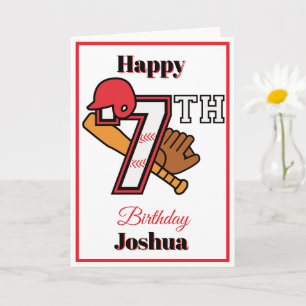 Tarjeta Tema del béisbol Feliz 7° aniversario deportivo
