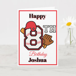 Tarjeta Tema del béisbol Feliz 8° aniversario deportivo