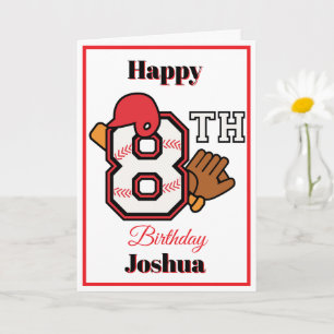 Tarjeta Tema del béisbol Feliz 8° aniversario deportivo