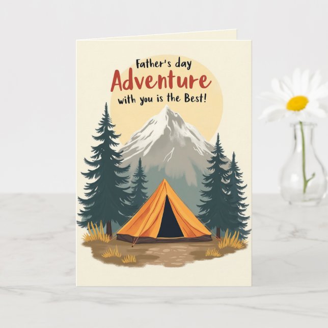Tarjeta Tema del campamento del Día del Padre (Planta pequeña)
