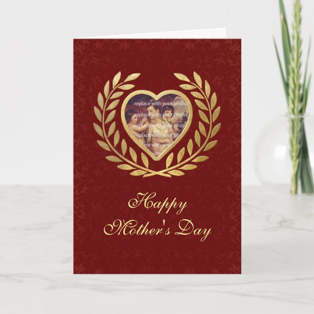 Tarjeta Tema del Día de la Madre con corazón (Anverso)