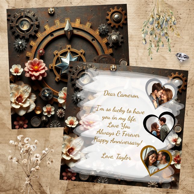 Tarjeta Tema del Feliz Aniversario Steampunk (Subido por el creador)