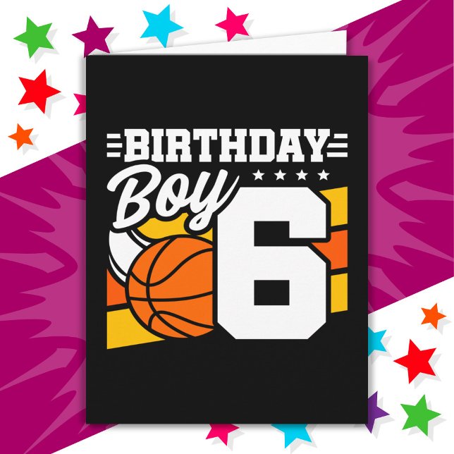 Tarjeta Tema del Fiesta de baloncesto de 6 años de edad Ni (Subido por el creador)