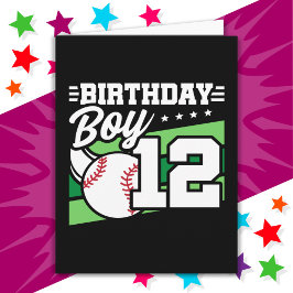 Tarjeta Tema del Fiesta de Béisbol de 12 años 12º cumpleañ