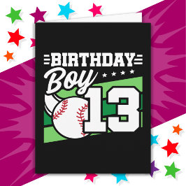 Tarjeta Tema del Fiesta de Béisbol de 13 años 13