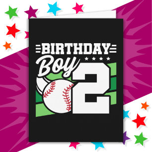 Tarjeta Tema del Fiesta de Béisbol de 2 años