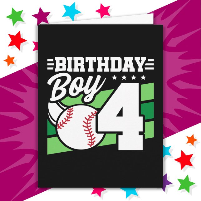 Tarjeta Tema del Fiesta de Béisbol de 4 años (Subido por el creador)