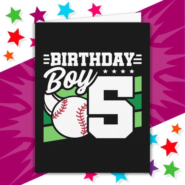 Tarjeta Tema del Fiesta de Béisbol de 5 años (Subido por el creador)