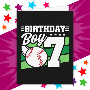 Tarjeta Tema del Fiesta de Béisbol de 7 años