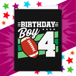 Tarjeta Tema del Fiesta de fútbol de 4 años