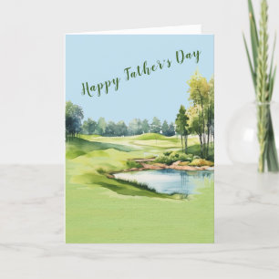 Tarjeta Tema del golf acuático escénico Día del Padre