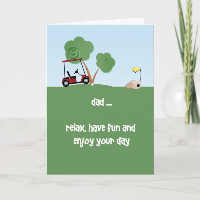 Tarjeta Tema del golf del Día del Padre (Anverso)