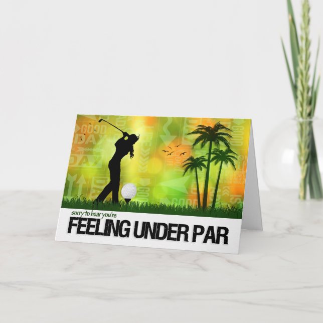 Tarjeta Tema Deportivo Femenino Golfer se pone bien (Anverso)