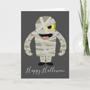 Tarjeta Tema divertido de Halloween de momia zombie