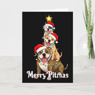 Tarjeta Tema Navideño de Pitbull para una Alegre Pitnavida